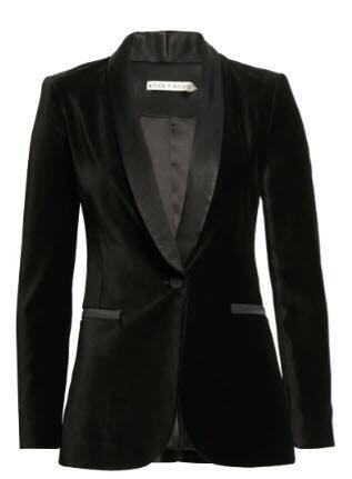 Black velvet tuxedo jacket