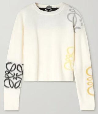 White intarsia sweater