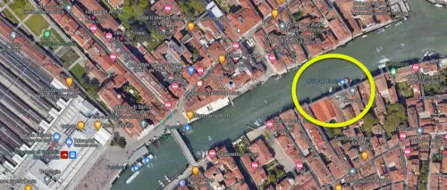 Map of riva de biasio area of Venice