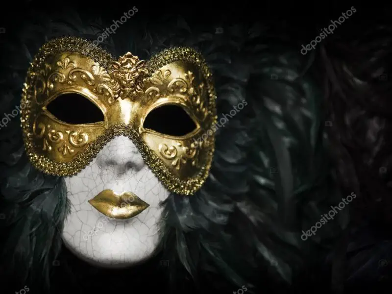Venetian carnivale mask on black background