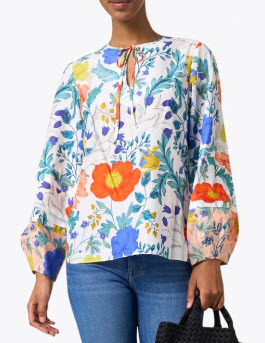 Bright multi-color floral top