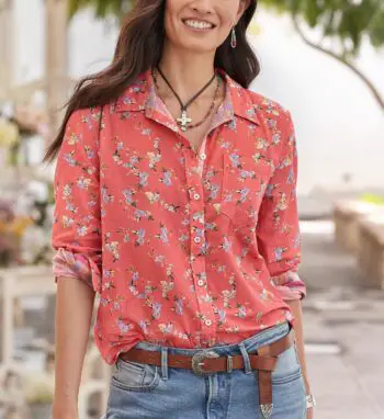 Sundance floral blouse in light terra cotta