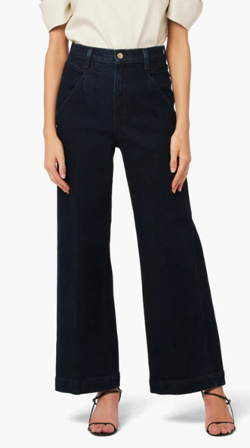 Wide leg jeans in a dark indigo