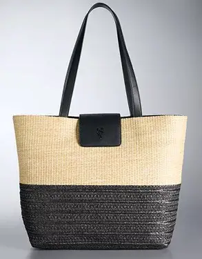 Vera Wang two-toned straw bag