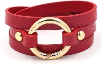 Red leather bracelet