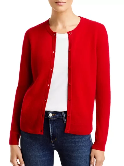 Red cardigan sweater