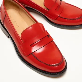 Fiery red women's loafers