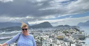The author overlooking Norwegian town
