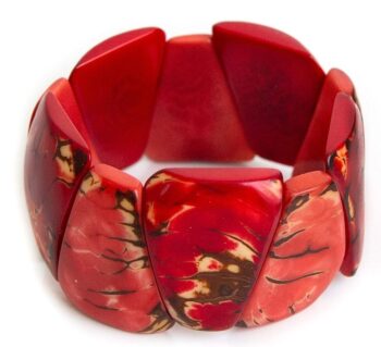 Red bracelet in multiple parts