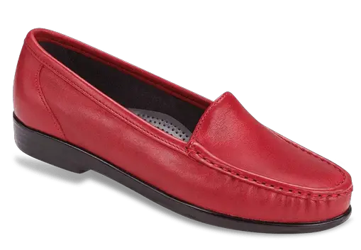 Red slip on shoes for women SAS