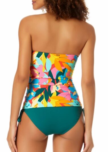 Multicolor floral bandeau tankini top for women over 60