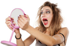 Woman makeup makes her look older