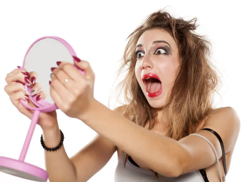 Woman makeup makes her look older