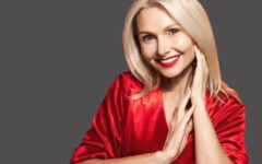 Beautiful over 60 woman in makeup ready for date night