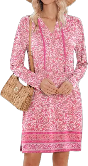 Bright pink UPF50 beach coverup