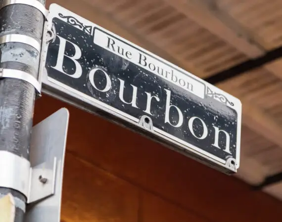Bourbon Street sign in New Orleans