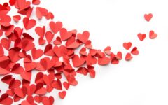Flutter of red hearts