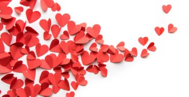 Flutter of red hearts