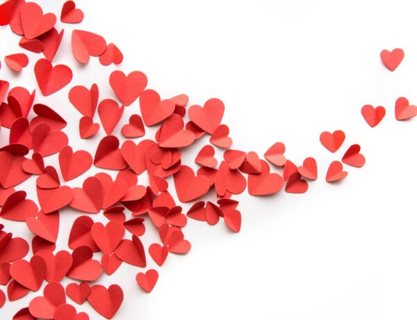 Flutter of red hearts